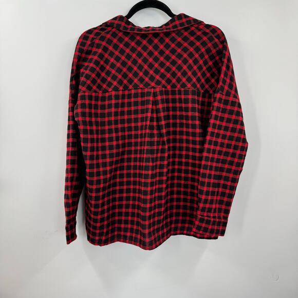 NWT Mittoshop red and black gingham plaid loose fit blouse - Picture 2 of 5